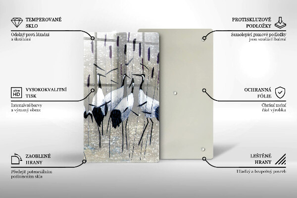 Üveg vágódeszka Japán daruk