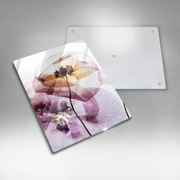 Üveg vágódeszka Finom virágok