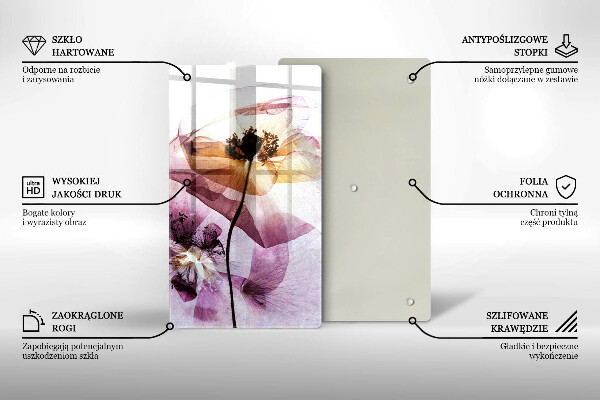 Üveg vágódeszka Finom virágok