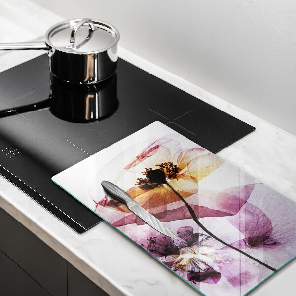 Üveg vágódeszka Finom virágok