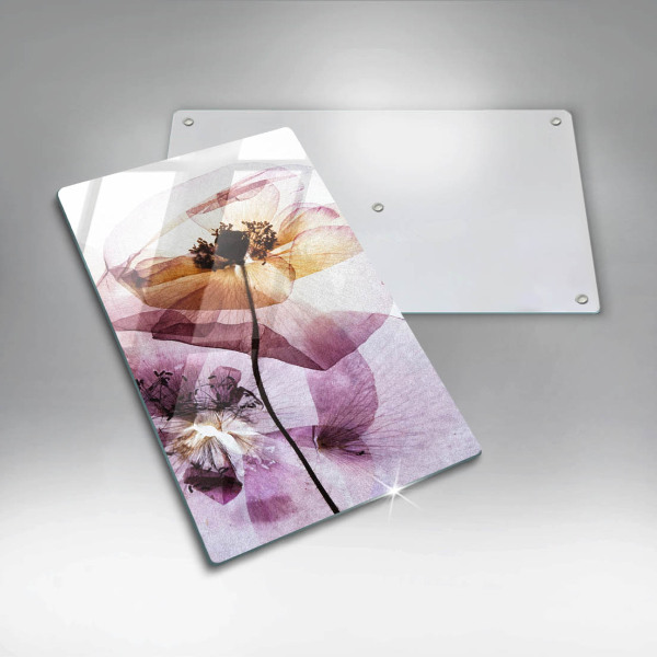 Üveg vágódeszka Finom virágok