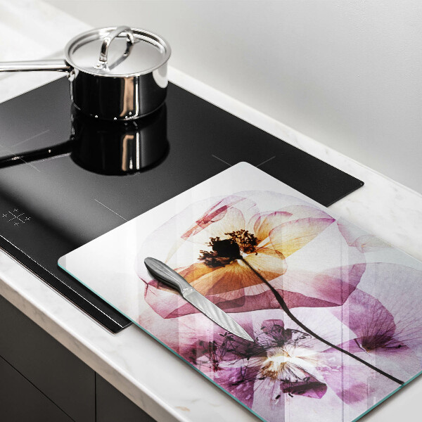 Üveg vágódeszka Finom virágok