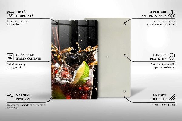 Üveg vágódeszka Igyál jéggel