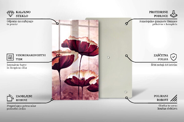 Üveg vágódeszka Virágfestés