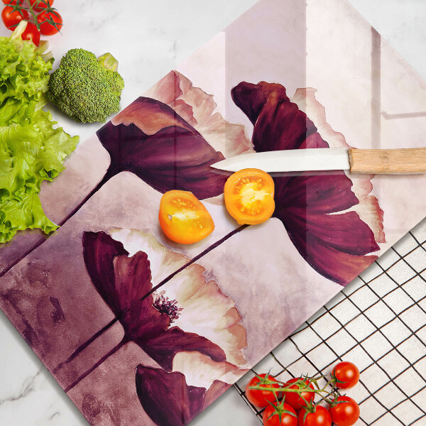 Üveg vágódeszka Virágfestés