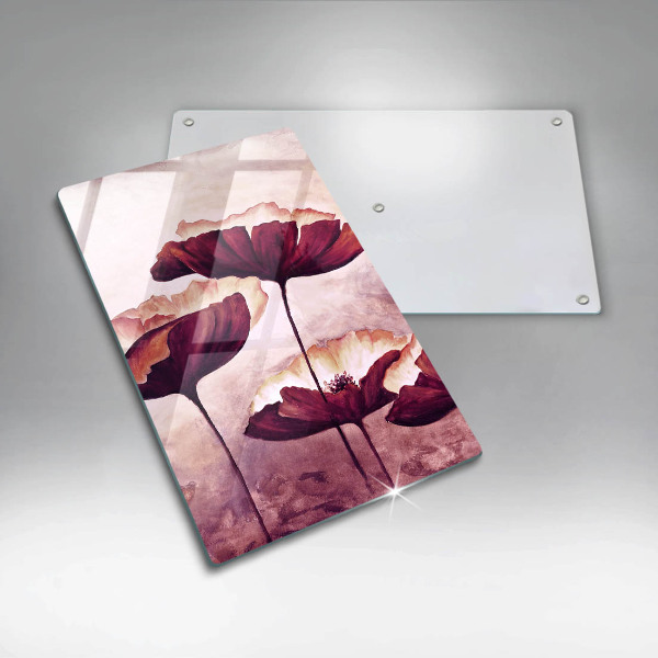 Üveg vágódeszka Virágfestés