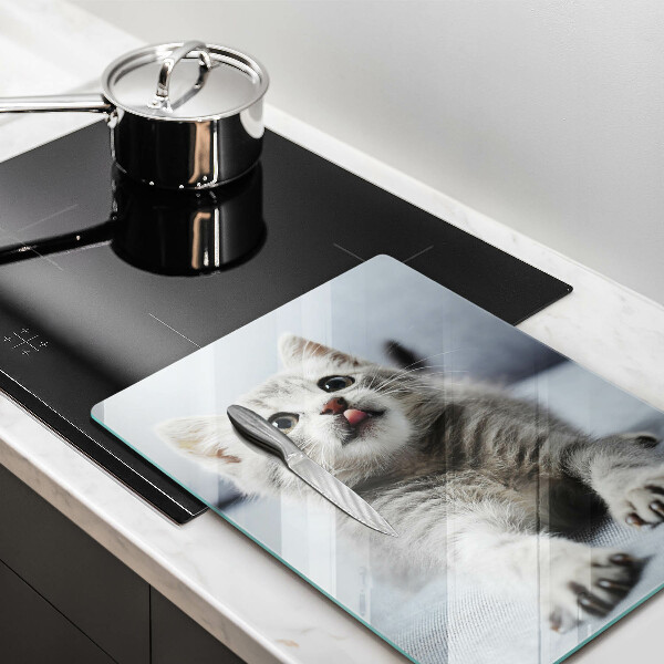 Üveg vágódeszka Aranyos kis cica