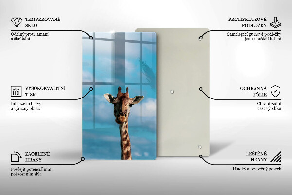 Üveg vágódeszka Zsiráf és az ég
