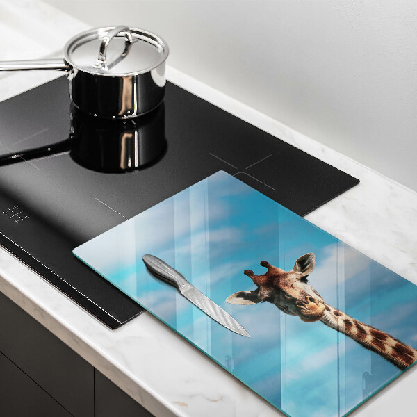 Üveg vágódeszka Zsiráf és az ég