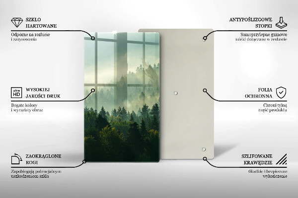Üveg vágódeszka Tájkép az erdőre