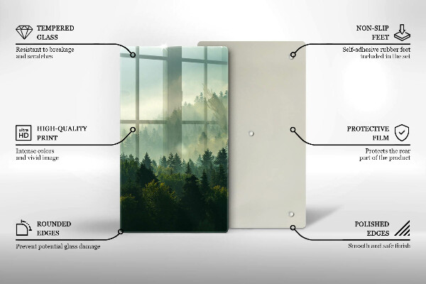 Üveg vágódeszka Tájkép az erdőre