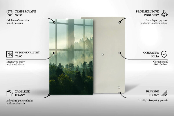 Üveg vágódeszka Tájkép az erdőre