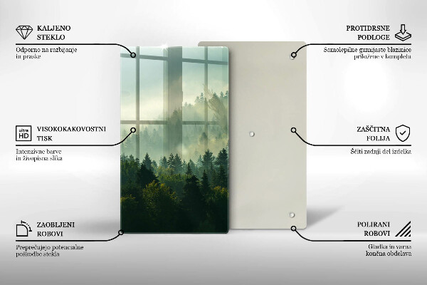 Üveg vágódeszka Tájkép az erdőre