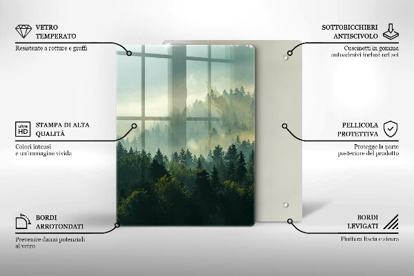 Üveg vágódeszka Tájkép az erdőre