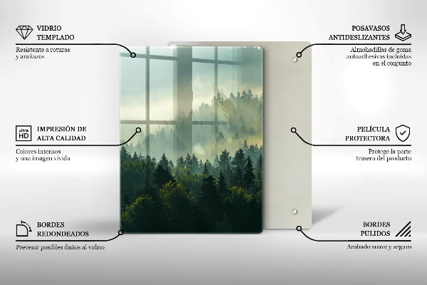 Üveg vágódeszka Tájkép az erdőre