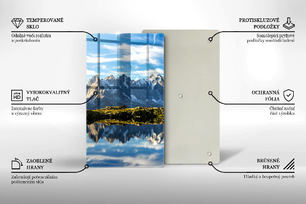 Üveg vágódeszka Hegyi táj