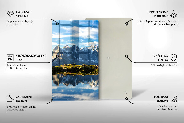 Üveg vágódeszka Hegyi táj