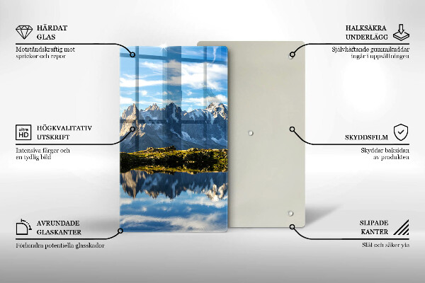 Üveg vágódeszka Hegyi táj