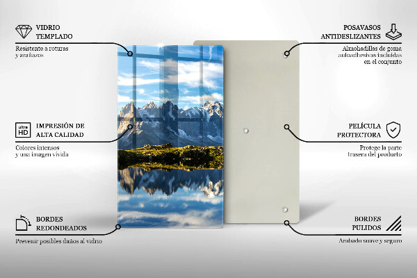 Üveg vágódeszka Hegyi táj