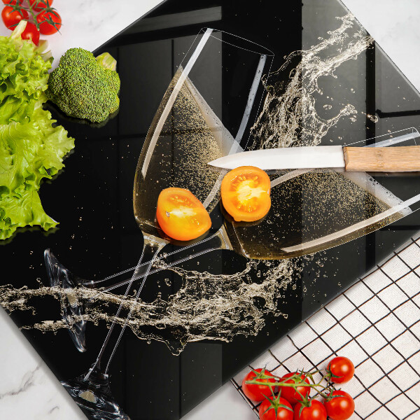 Üveg vágódeszka Pohár pezsgő