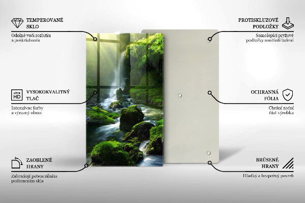 Üveg vágódeszka Vízesés a dzsungelben