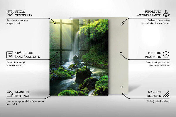 Üveg vágódeszka Vízesés a dzsungelben