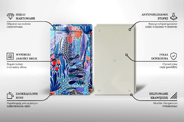 Üveg vágódeszka Festett rét