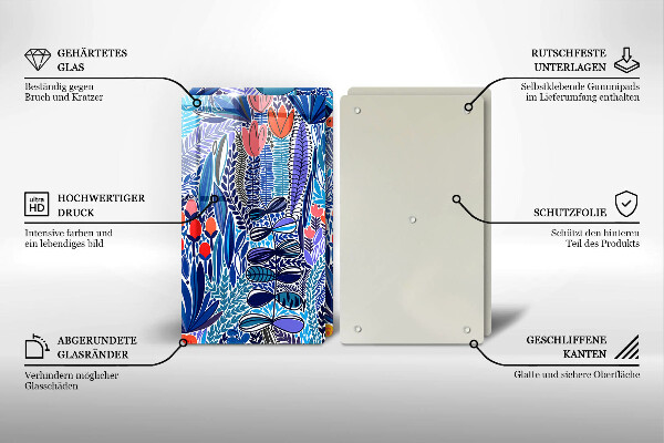 Üveg vágódeszka Festett rét