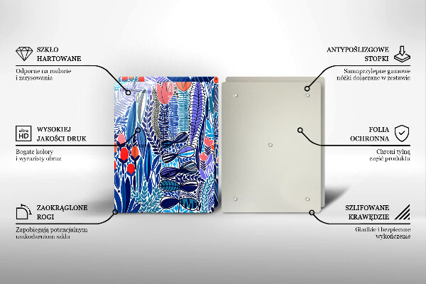 Üveg vágódeszka Festett rét