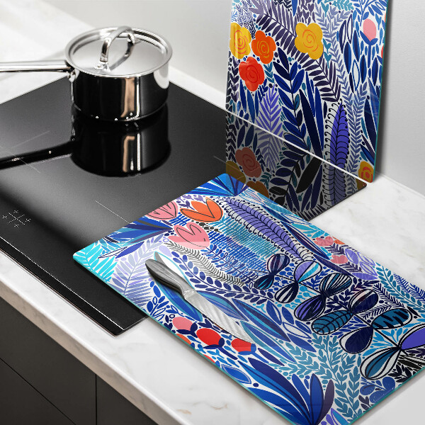 Üveg vágódeszka Festett rét