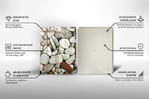 Üveg vágódeszka Kis kövek háttér