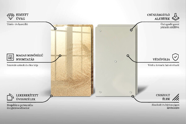 Üveg vágódeszka Tengerparti homokos nyaralás