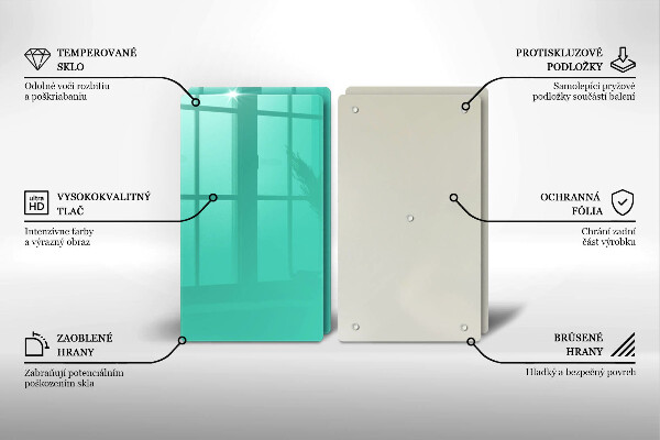 Üveg vágódeszka Zöld szín