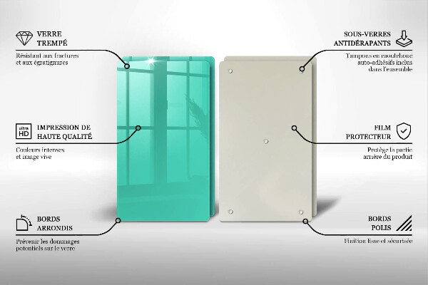 Üveg vágódeszka Zöld szín