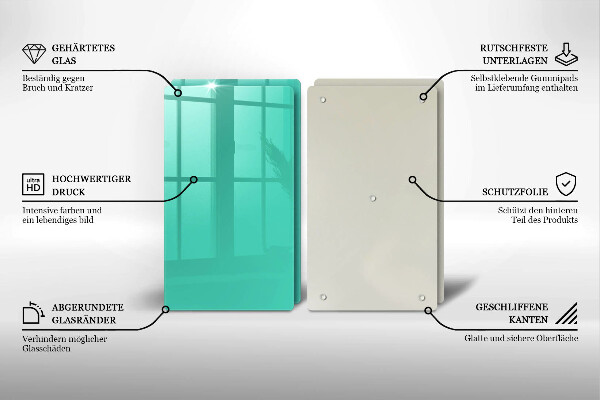 Üveg vágódeszka Zöld szín