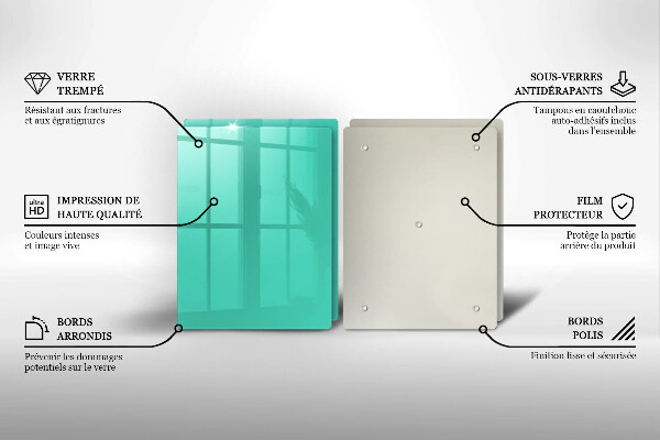 Üveg vágódeszka Zöld szín