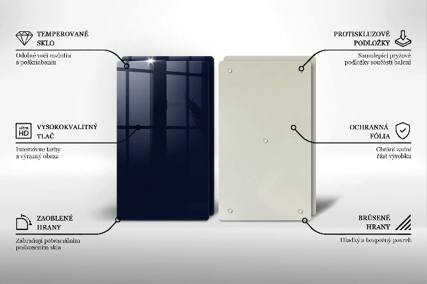 Üveg vágódeszka sötétkék