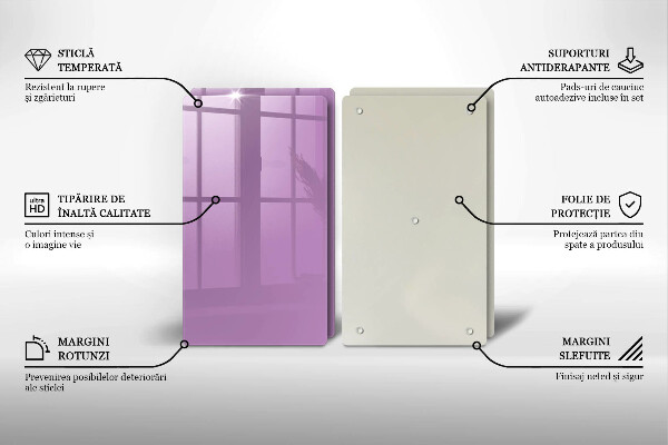 Üveg vágódeszka Lila színű