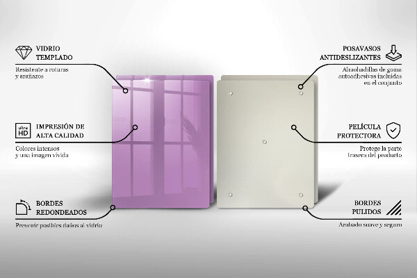 Üveg vágódeszka Lila színű