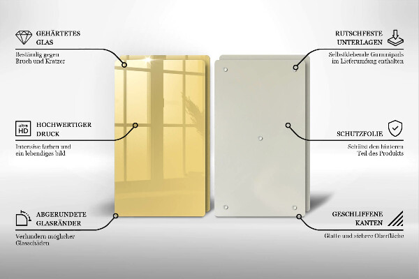 Üveg vágódeszka Sárga