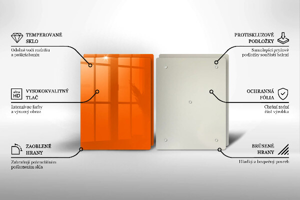 Üveg vágódeszka narancsszín