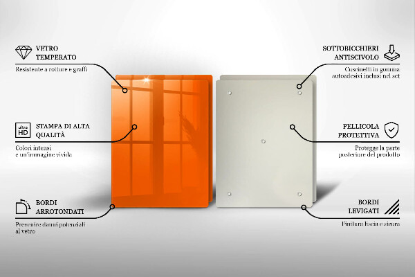 Üveg vágódeszka narancsszín