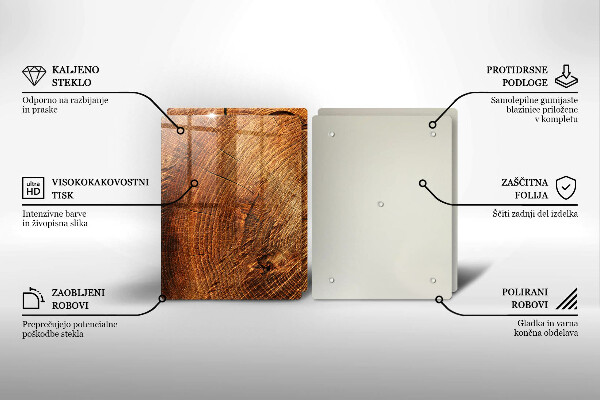 Üveg vágódeszka A fa fa erezete