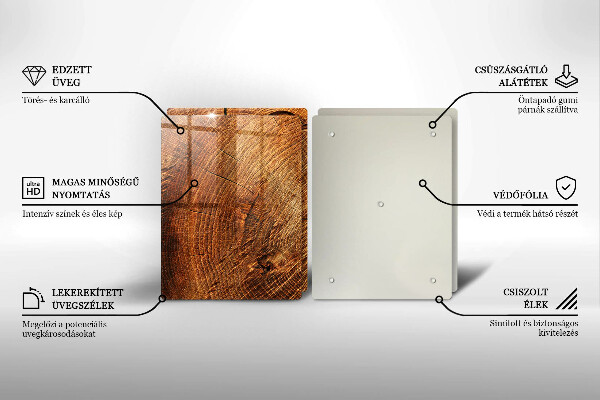 Üveg vágódeszka A fa fa erezete