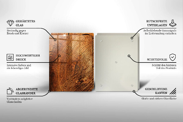 Üveg vágódeszka A fa fa erezete