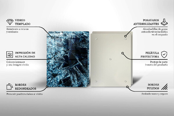 Üveg vágódeszka Éles jég szerkezete