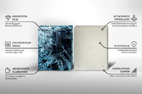 Üveg vágódeszka Éles jég szerkezete