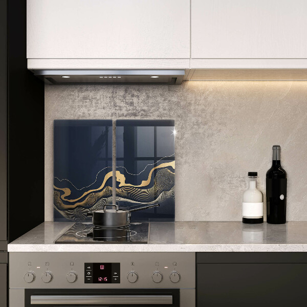 Üveg vágódeszka Absztrakt arany vonalak