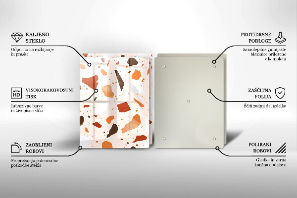 Üveg vágódeszka Dekoratív kőedény