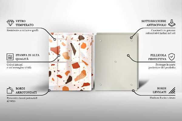 Üveg vágódeszka Dekoratív kőedény